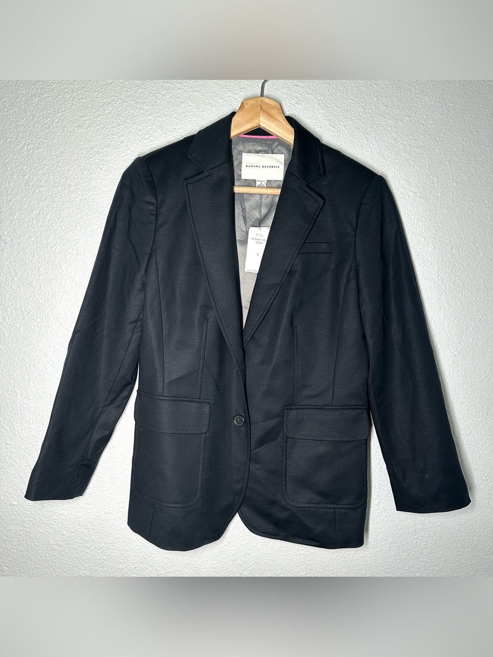 NWT Women’s Banana Republic Jacket Blazer Black Cotton Blend Size 4